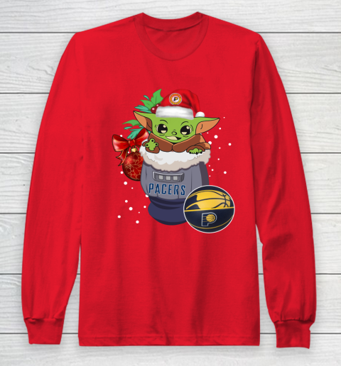 Indiana Pacers Christmas Baby Yoda Star Wars Funny Happy NBA Long Sleeve T-Shirt 10