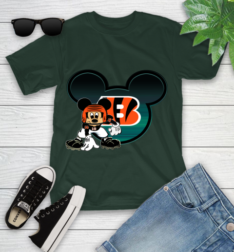 NFL Cincinnati Bengals Mickey Mouse Disney Football T Shirt Youth T-Shirt 5