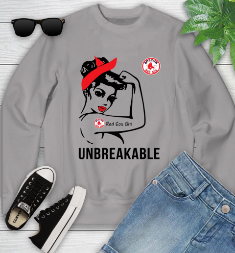 MLB Boston Red Sox Girl Unbreakable Baseball Sports Youth Sweatshirt 2