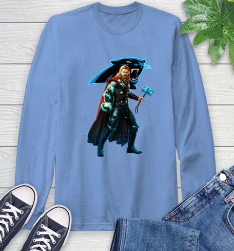 NFL Thor Avengers Endgame Football Carolina Panthers Long Sleeve T-Shirt 11
