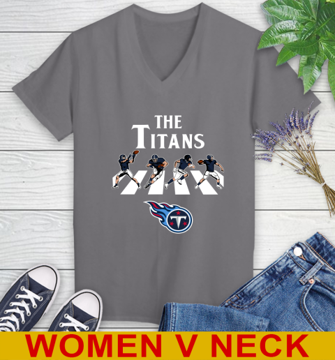 NFL Football Tennessee Titans The Beatles Rock Band Shirt Women's V-Neck T-Shirt 11