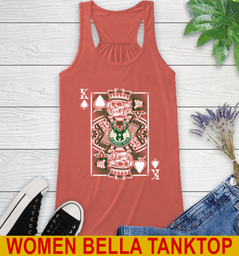 Milwaukee Bucks NBA Basketball The King Of Spades Death Cards Shirt Racerback Tank 3