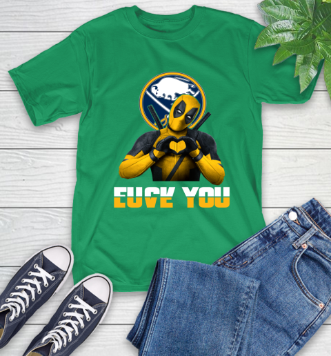 NHL Buffalo Sabres Deadpool Love You Fuck You Hockey Sports T-Shirt 7