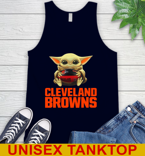 NFL Football Cleveland Browns Baby Yoda Star Wars Shirt Tank Top 3