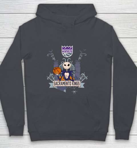 NBA Sacramento Kings Basketball Jack Skellington Halloween Youth Hoodie 5