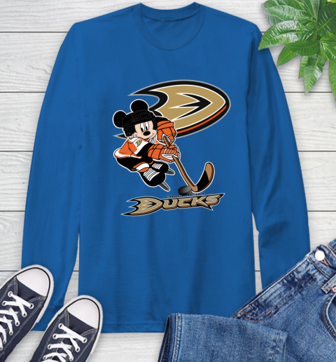 NHL Anaheim Ducks Mickey Mouse Disney Hockey T Shirt Long Sleeve T-Shirt 9