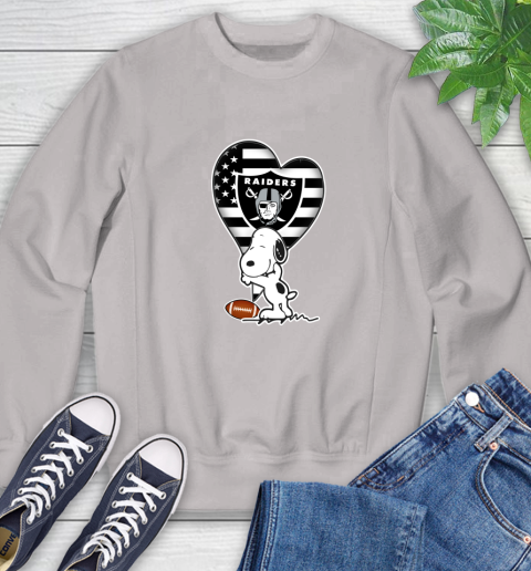 Oakland Raiders NFL Football The Peanuts Movie Adorable Snoopy Sweatshirt 12