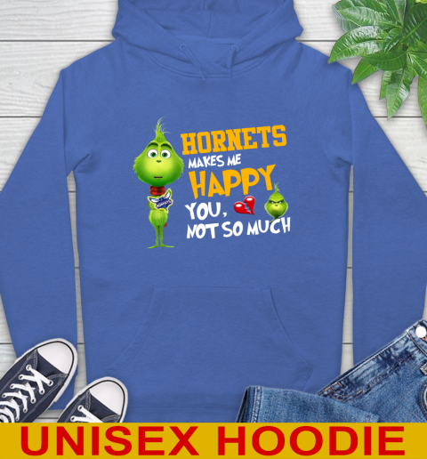 NBA Charlotte Hornets Makes Me Happy You Not So Much Grinch Basketball Sports Hoodie 9