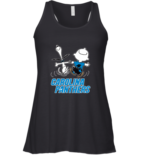Snoopy And Charlie Brown Happy Carolina Panthers Fans Racerback Tank