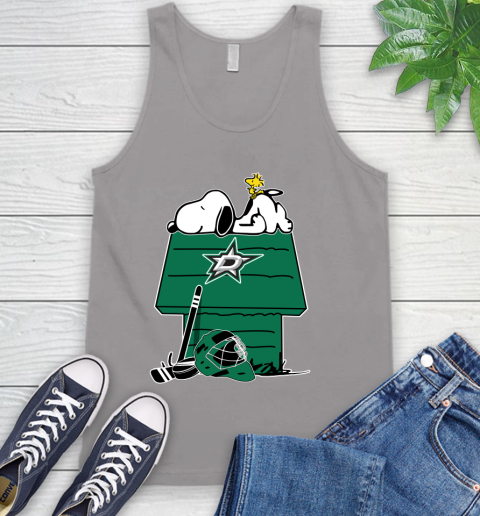 Dallas Stars NHL Hockey Snoopy Woodstock The Peanuts Movie Tank Top 4