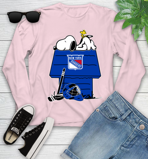 New York Rangers NHL Hockey Snoopy Woodstock The Peanuts Movie Youth Long Sleeve 10