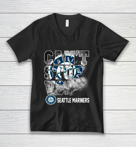 MLB Seattle Mariners Baseball Can't Stop Vs Mariners V-Neck T-Shirt