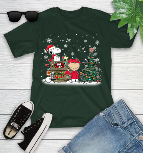 NFL San Francisco 49ers Snoopy Charlie Brown Christmas Football Super Bowl Sports Youth T-Shirt 5