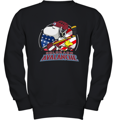 Colorado Avalanche Ice Hockey Snoopy And Woodstock NHL Youth Sweatshirt