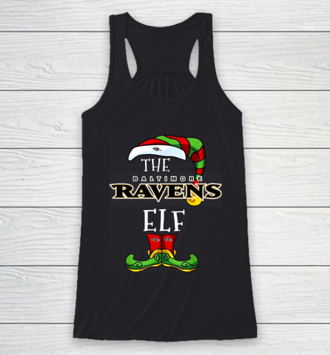 Baltimore Ravens Christmas ELF Funny NFL Racerback Tank