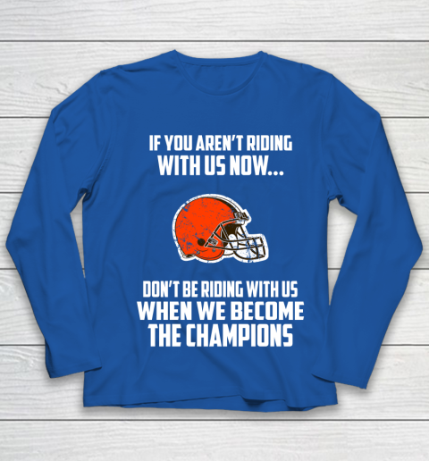 NFL Cleveland Browns Football We Become The Champions Youth Long Sleeve 7
