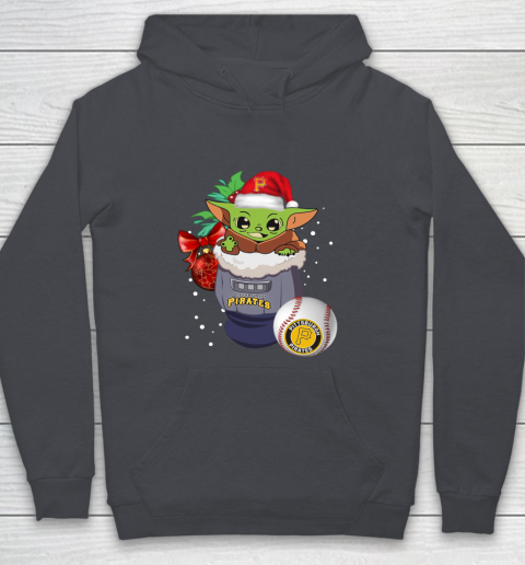 Pittsburgh Pirates Christmas Baby Yoda Star Wars Funny Happy MLB Youth Hoodie 7
