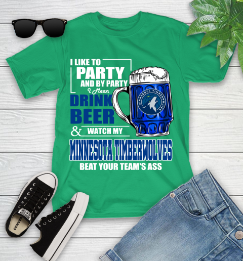 NBA Drink Beer and Watch My Minnesota Timberwolves Beat Your Team's Ass Basketball Youth T-Shirt 8