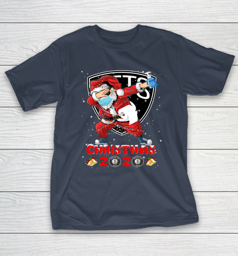 Brooklyn Nets Funny Santa Claus Dabbing Christmas 2020 NBA T-Shirt 3