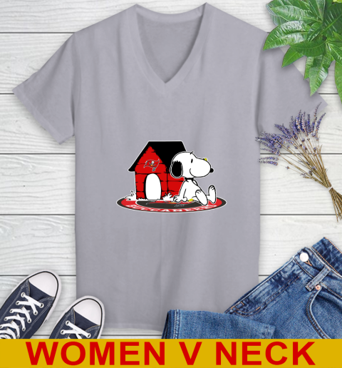 NFL Football Tampa Bay Buccaneers Snoopy The Peanuts Movie Shirt Women's V-Neck T-Shirt 5