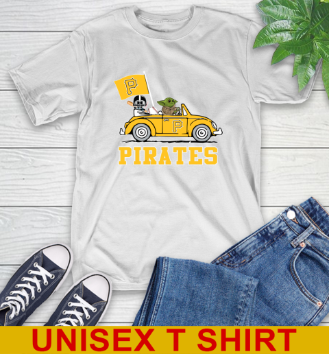 MLB Baseball Pittsburgh Pirates Darth Vader Baby Yoda Driving Star Wars Shirt T-Shirt