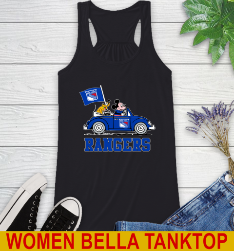 NHL Hockey New York Rangers Pluto Mickey Driving Disney Shirt Racerback Tank 2
