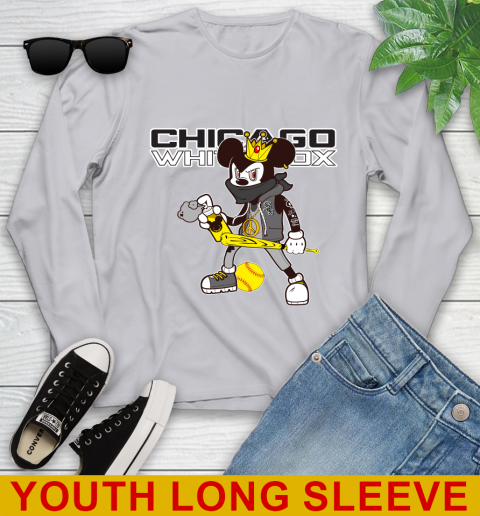 Chicago White Sox MLB Baseball Mickey Peace Sign Sports Youth Long Sleeve 6