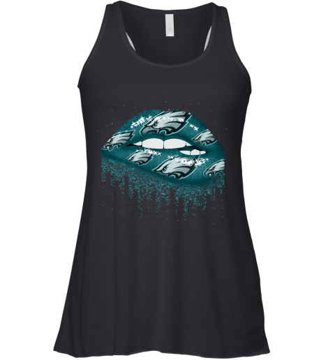 Biting Glossy Lips Sexy Philadelphia Eagles NFL Football Racerback Tank