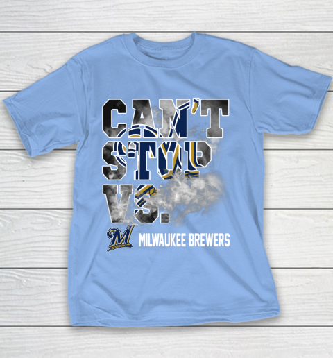 MLB Milwaukee Brewers Baseball Can't Stop Vs Brewers Youth T-Shirt 8