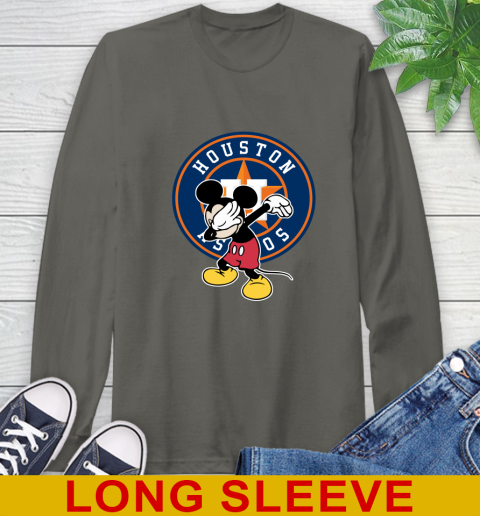 Houston Astros MLB Baseball Dabbing Mickey Disney Sports Long Sleeve T-Shirt 8