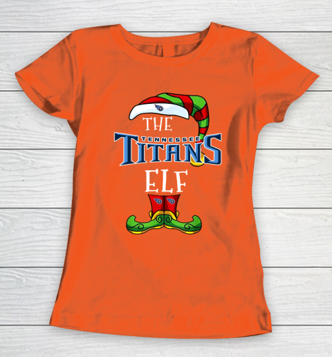 Tennessee Titans Christmas ELF Funny NFL Women's T-Shirt 3