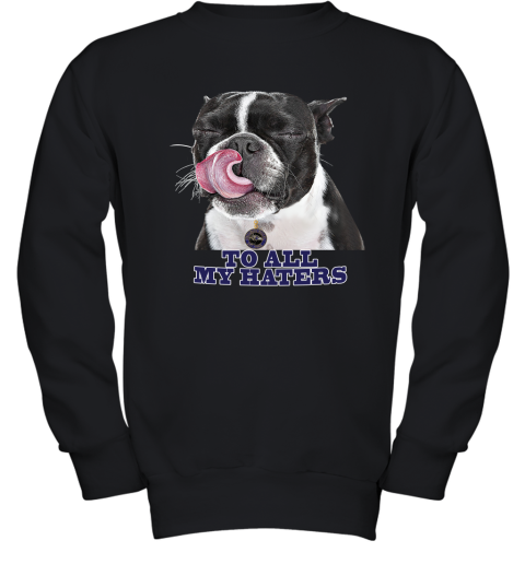 Baltimore Ravens To All My Haters Dog Licking Youth Sweatshirt