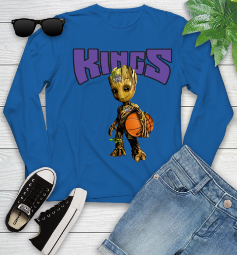 Sacramento Kings NBA Basketball Groot Marvel Guardians Of The Galaxy Youth Long Sleeve 9