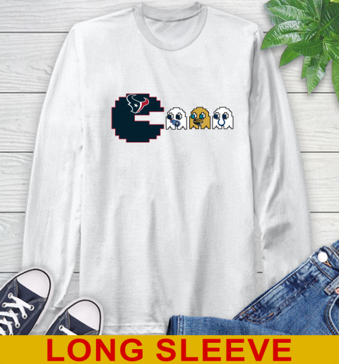 Houston Texans NFL Football Pac Man Champion Long Sleeve T-Shirt