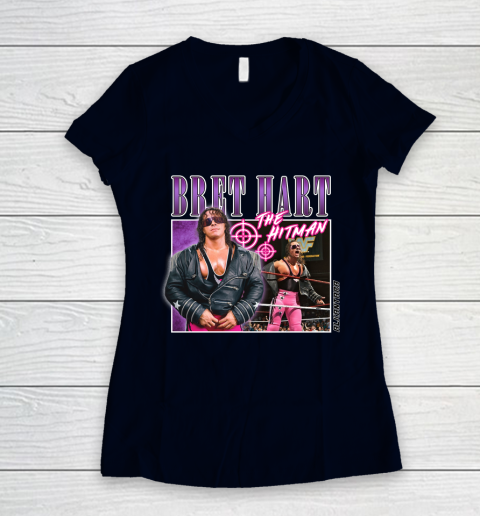 Bret Hart The Hitman Women's V-Neck T-Shirt 2