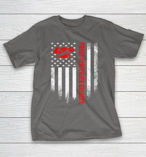 GrandFather gift shirt Vintage American Flag Proud Woodworking Carpenter Grandpa T Shirt T-Shirt 18