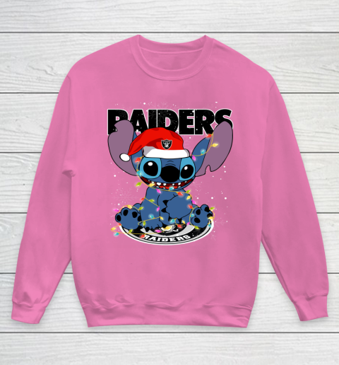 Oakland Raiders NFL Football noel stitch Christmas Youth Sweatshirt 3