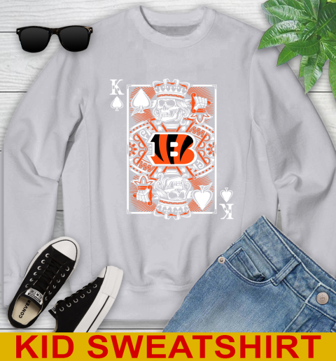 Cincinnati Bengals NFL Football The King Of Spades Death Cards Shirt Youth Sweatshirt 3