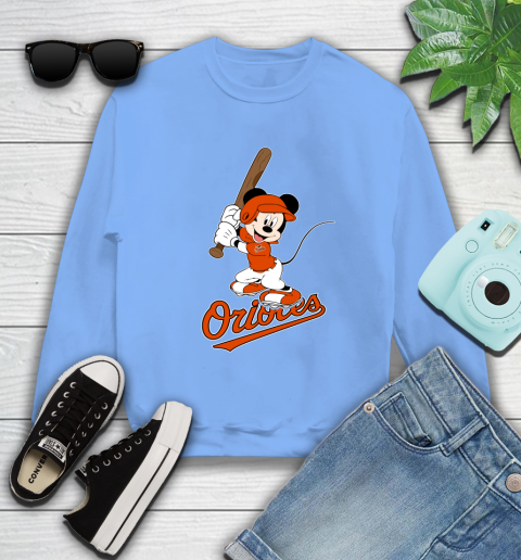 MLB Baseball Baltimore Orioles Cheerful Mickey Mouse Shirt Sweatshirt 11