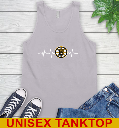 Boston Bruins NHL Hockey Heart Beat Shirt Tank Top 3