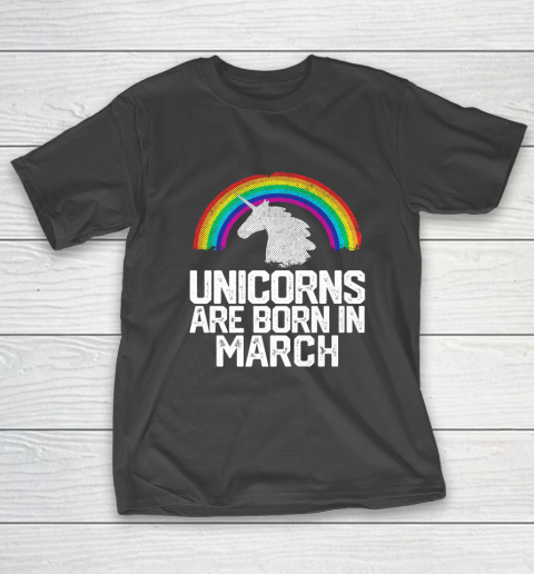 Unicorn Girl Awesome Birthday March Rainbow Birthday T-Shirt