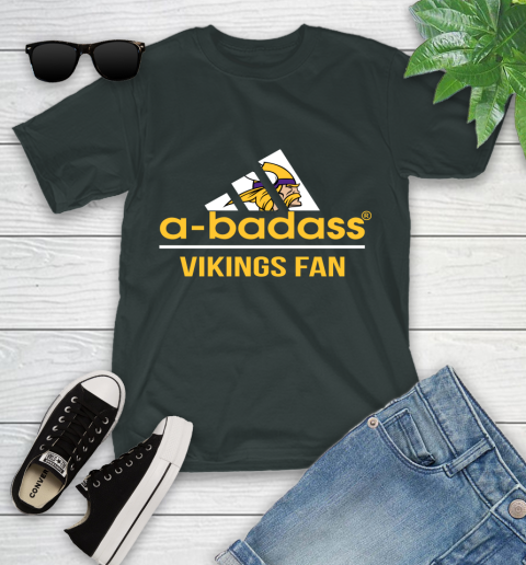 NFL A Badass Minnesota Vikings Fan Adidas Football Sports Youth T-Shirt 6