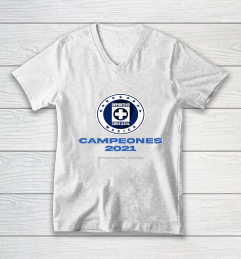 Football Cruz Azul 2021 Championship V-Neck T-Shirt