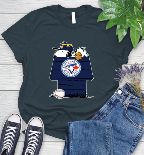 MLB Toronto Blue Jays Snoopy Woodstock The Peanuts Movie Baseball T Shirt Women's T-Shirt 8