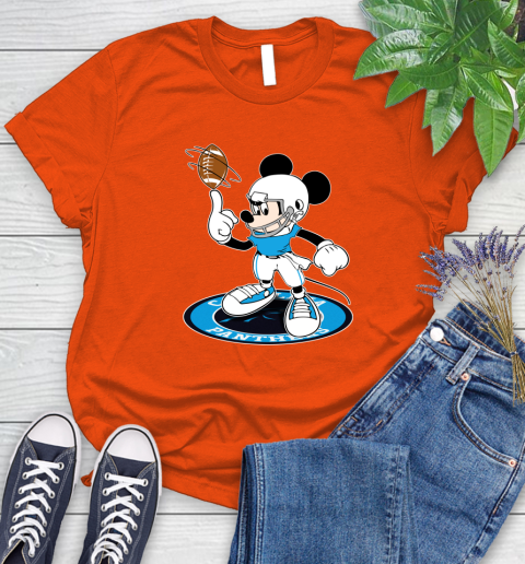NFL Football Carolina Panthers Cheerful Mickey Disney Shirt Women's T-Shirt 4
