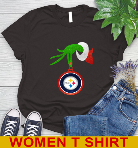 Pittsburgh Steelers Grinch Merry Christmas NFL Football Women's T-Shirt 8
