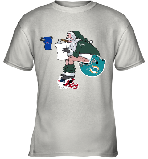 Santa Claus New York Jets Shit On Other Teams Christmas Youth T-Shirt