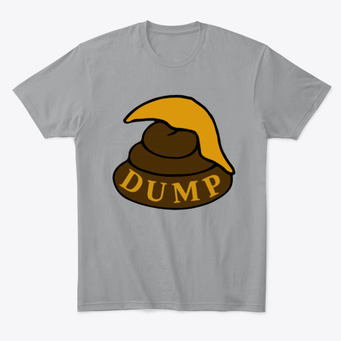 qhwk trump dump a piece of shit with trump hair classic t shirt 2 front sport grey