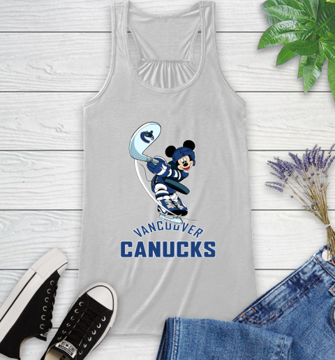 NHL Hockey Vancouver Canucks Cheerful Mickey Mouse Shirt Racerback Tank 2
