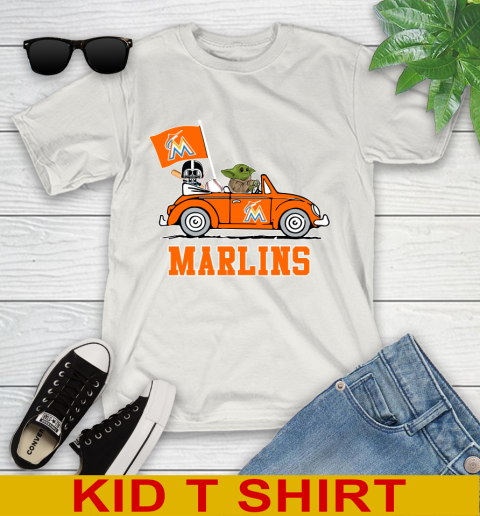 MLB Baseball Miami Marlins Darth Vader Baby Yoda Driving Star Wars Shirt Youth T-Shirt 13 MLB Baseball Miami Marlins Darth Vader Baby Yoda Driving Star Wars Shirt Youth T-Shirt - Image 13